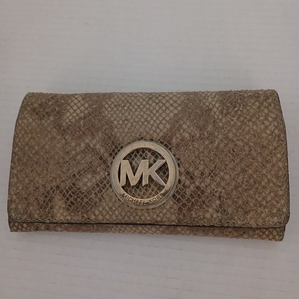 Michael Kors Snake Print Wallet MK Logo